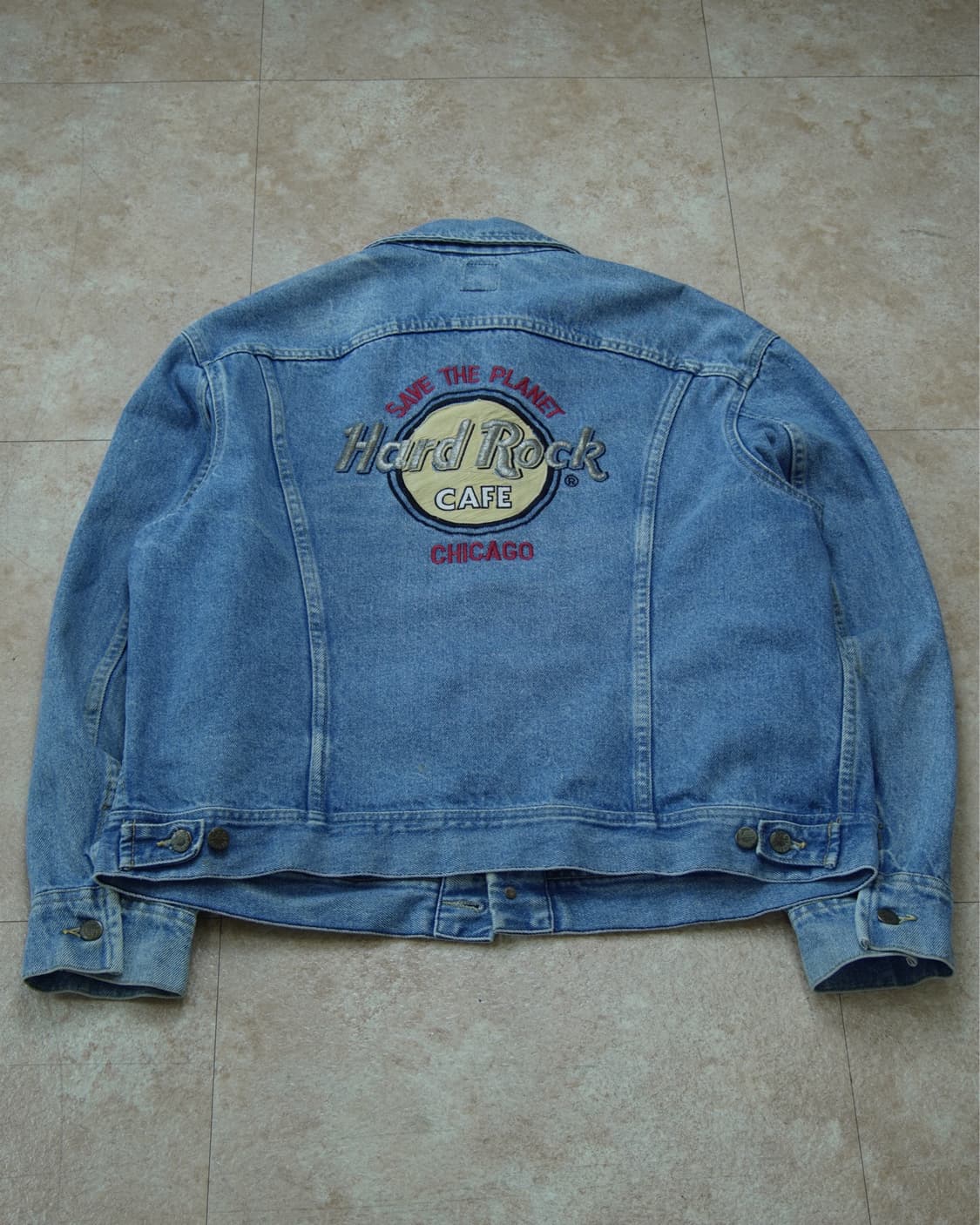 80s Lee 220j 하드 락 카페 데님자켓 Made in USA 상품이미지3