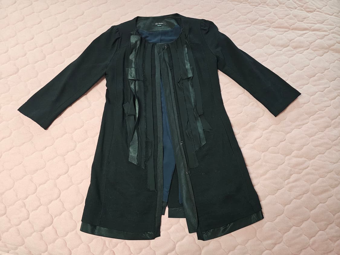 Nice Premium 나이스 프리미엄 블랙 유니크 노카라 자켓/롱가디건 상품이미지6