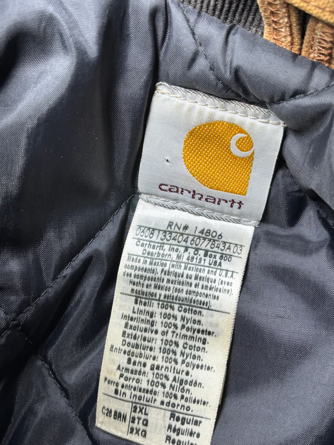 Carhartt 칼하트 누빔 워크 자켓 2XL 브라운 상품이미지6