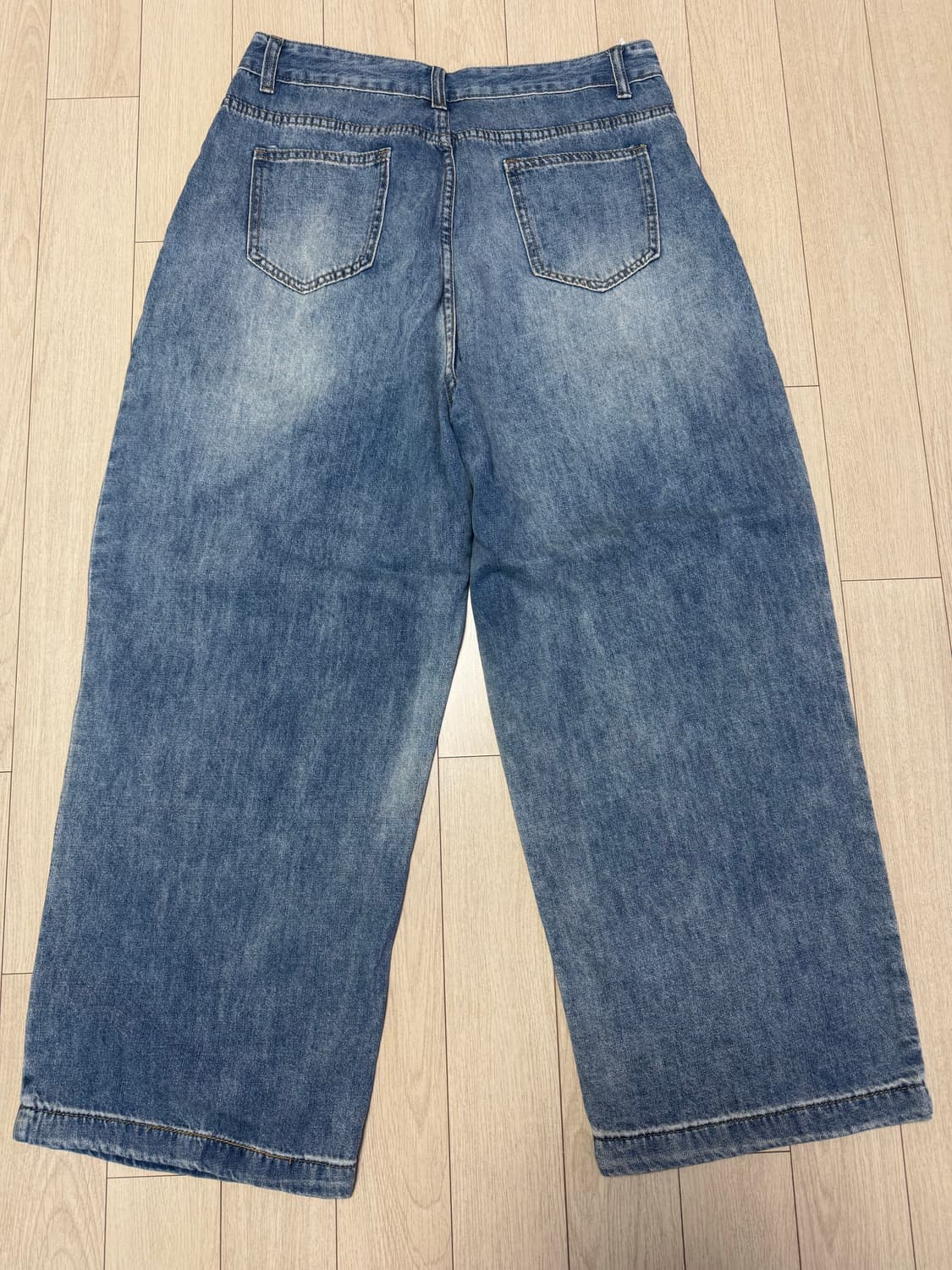 워싱 데님 와이드 팬츠 상품이미지3