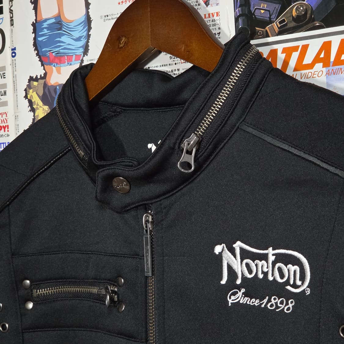 JPN 노턴 투웨이 안기모 폴리 바이커 자켓 상품이미지5