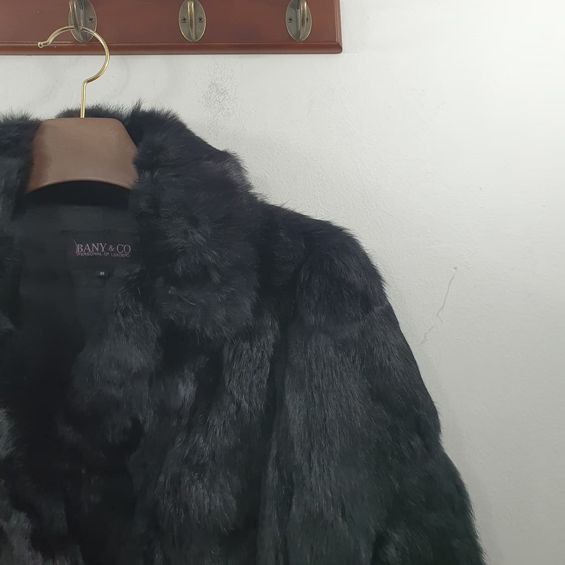 95 BANY&CO 여성 블랙 토끼털100% 고급 숏코트 자켓 상품이미지2