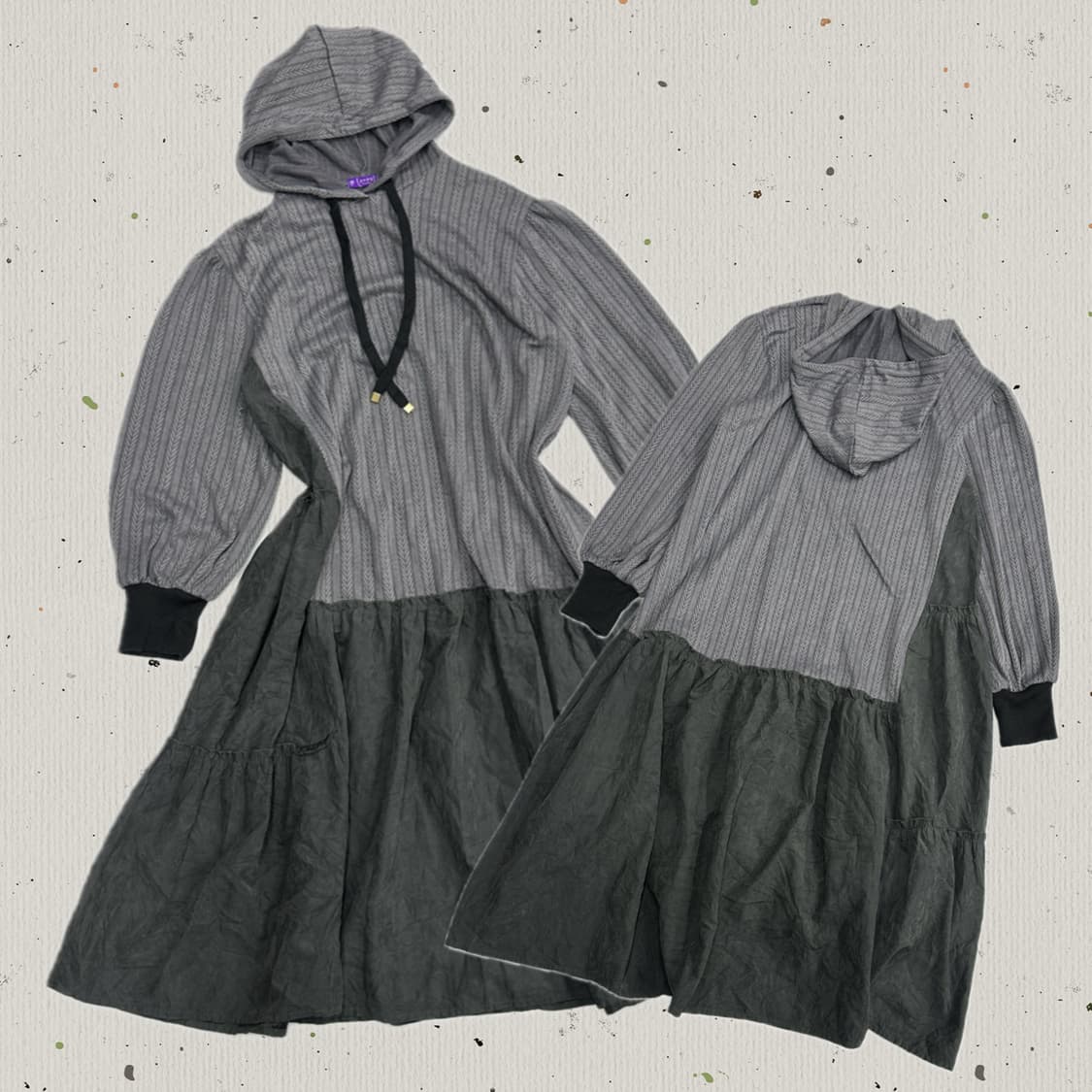 엑시즈팜 지뢰계 양산형 후드 롱 원피스 마계 공겜여주 데빌 히피 상품이미지1