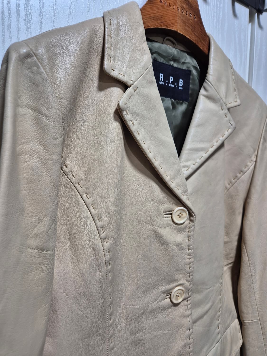 R.P.B 베이지 양가죽 자켓 상품이미지3