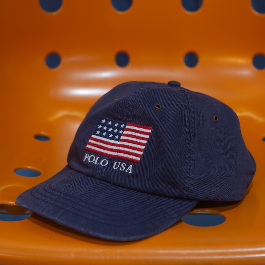 90s 폴로 랄프로렌 성조기 USA 캡 네이비 상품이미지2