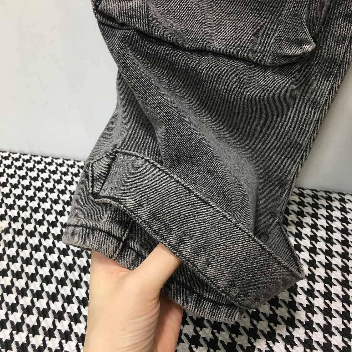 흑청 와이드 카고팬츠 상품이미지5