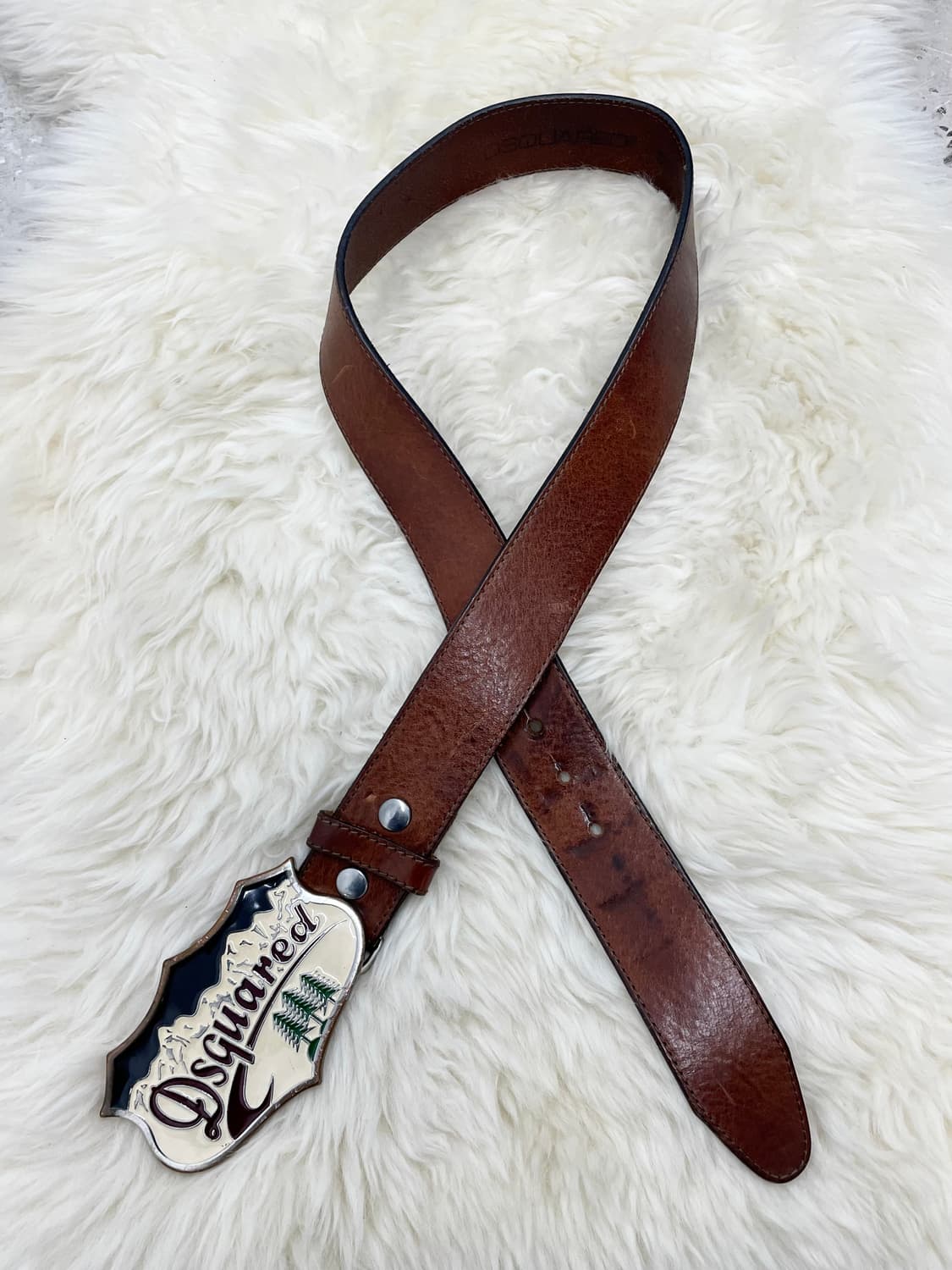 디스퀘어드 리얼레더 로고 버클 벨트 상품이미지5