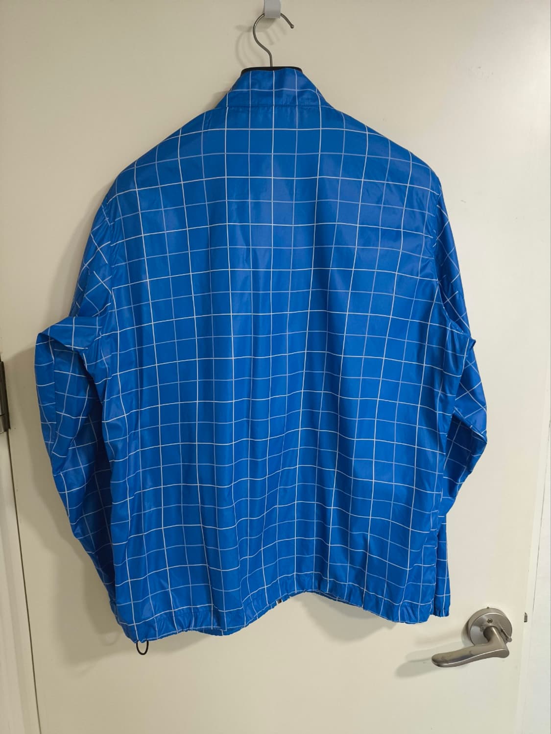 105 아디다스 스퀘어 나일론 체크 바람막이 블루 상품이미지6