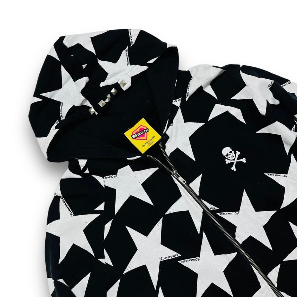 펑크 수퍼 러버스 스컬 스타 블랙 & 화이트 후디 집업 상품이미지2