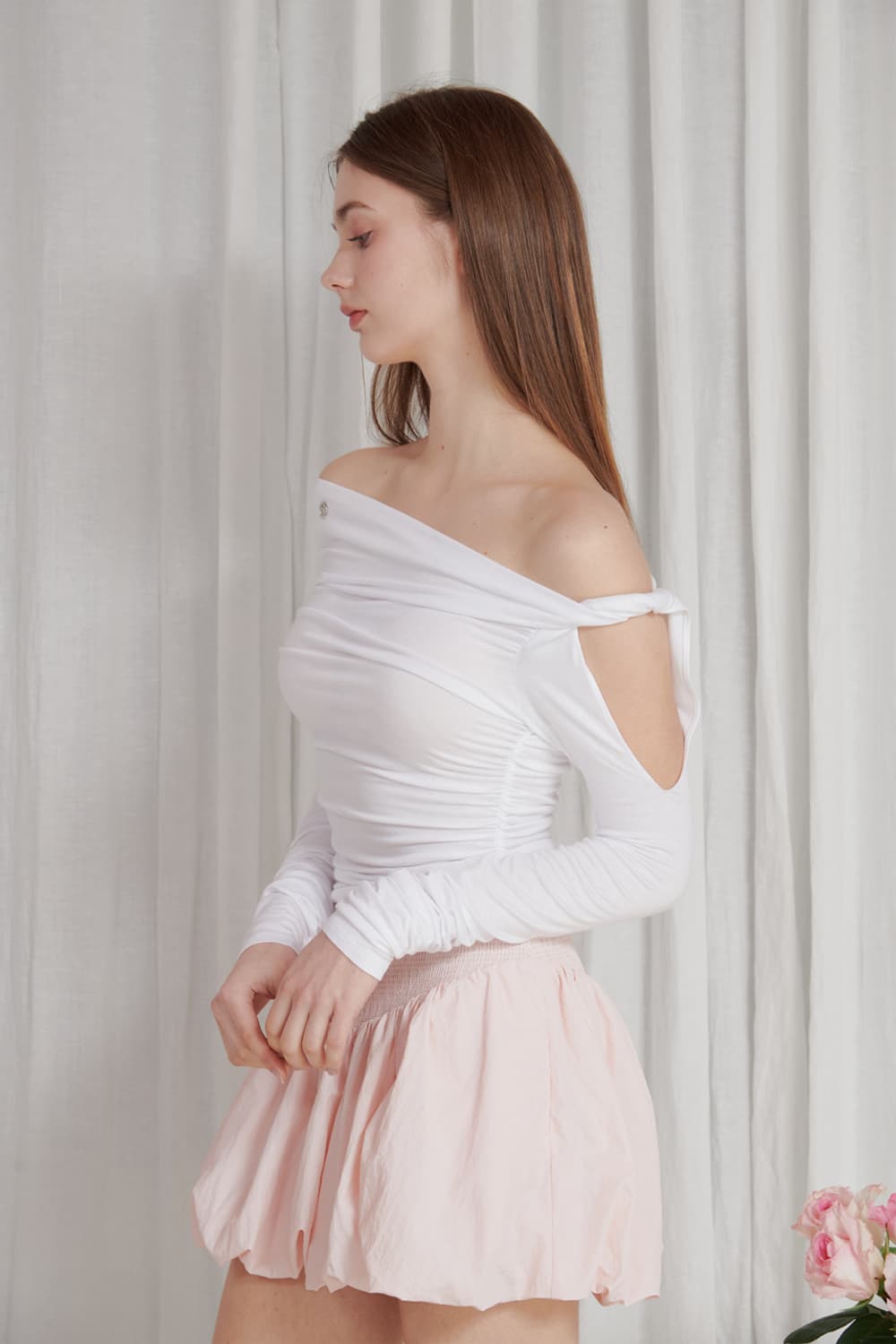 새상품) 페인오어플레져 TULIP MINI SKIRT PINK 상품이미지1