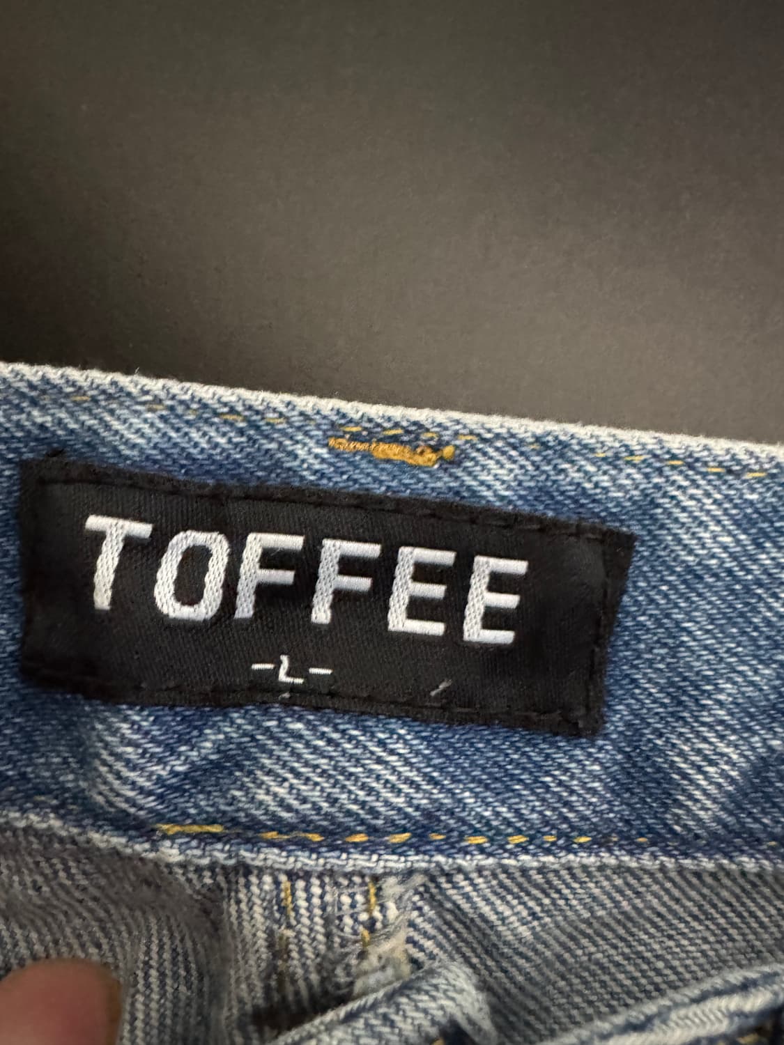 <새상품> TOFFEE 토피 중청 워싱 와이드 데님팬츠 L 상품이미지4