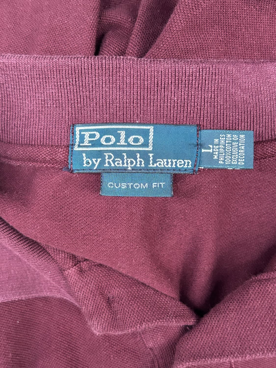 *rare* 2000s 폴로 버건디 빅포니 카라 롱슬리브 상품이미지3