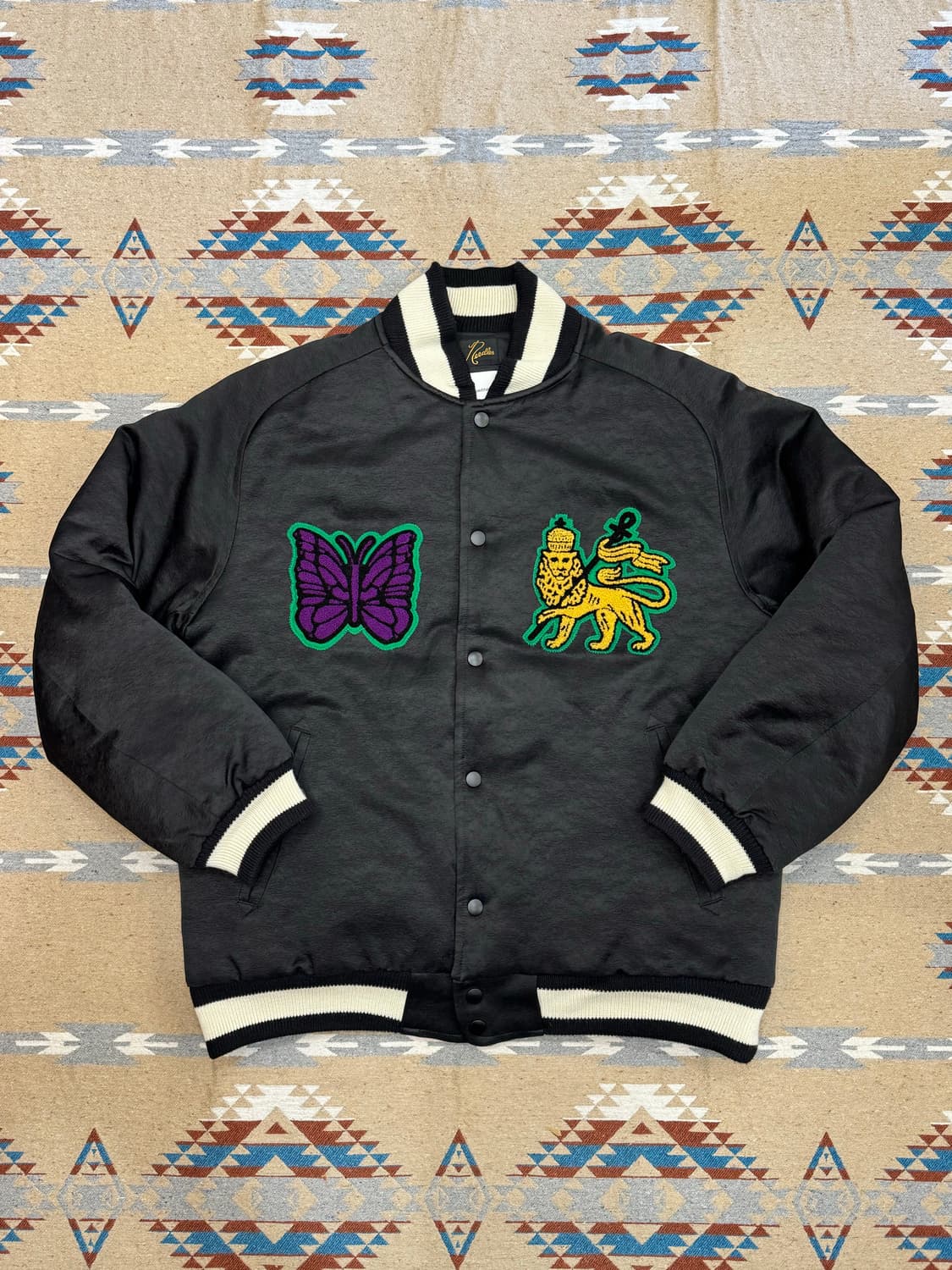 [L] 니들스 x 사스콰치패브릭스 어워드 사틴 자켓 블랙 상품이미지2