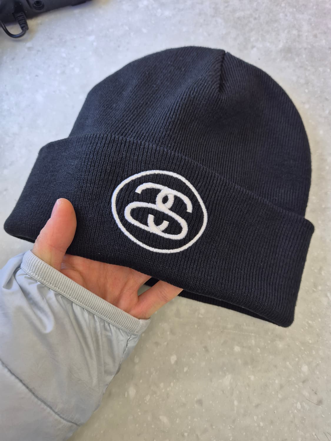 정품) 스투시 로고 골지 비니 블랙 상품이미지2