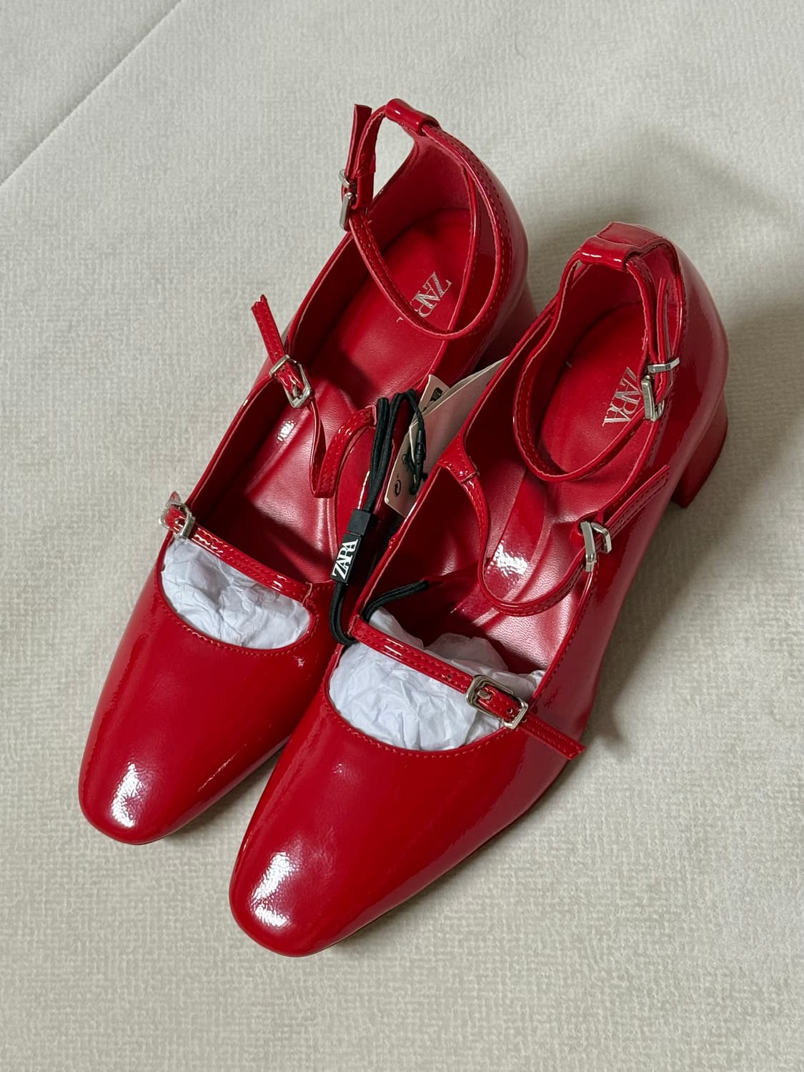 ZARA 자라 레드 메리제인 슈즈 상품이미지7