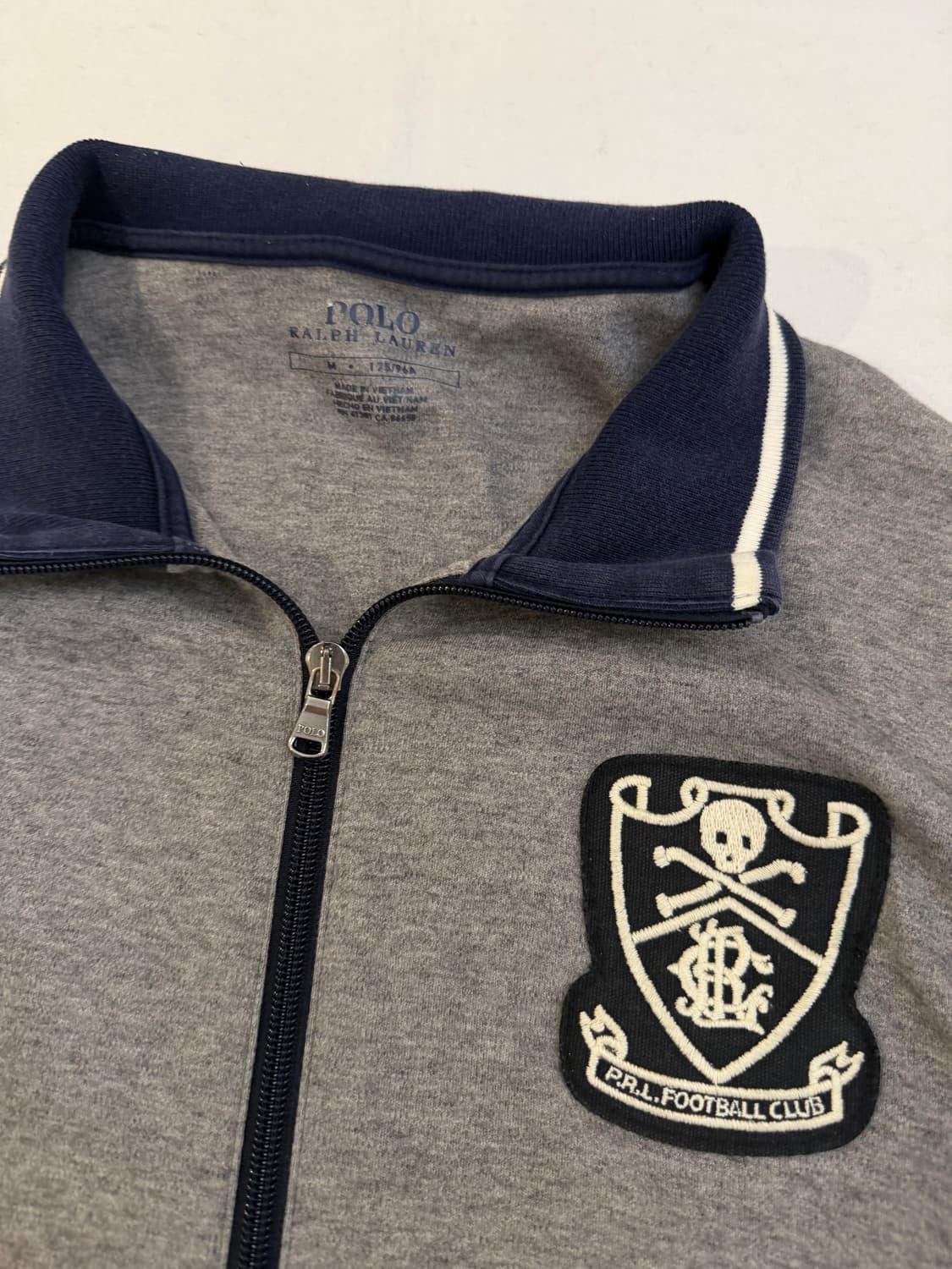 폴로 랄프로렌 스컬 패치 코튼 집업 져지 그레이 상품이미지2