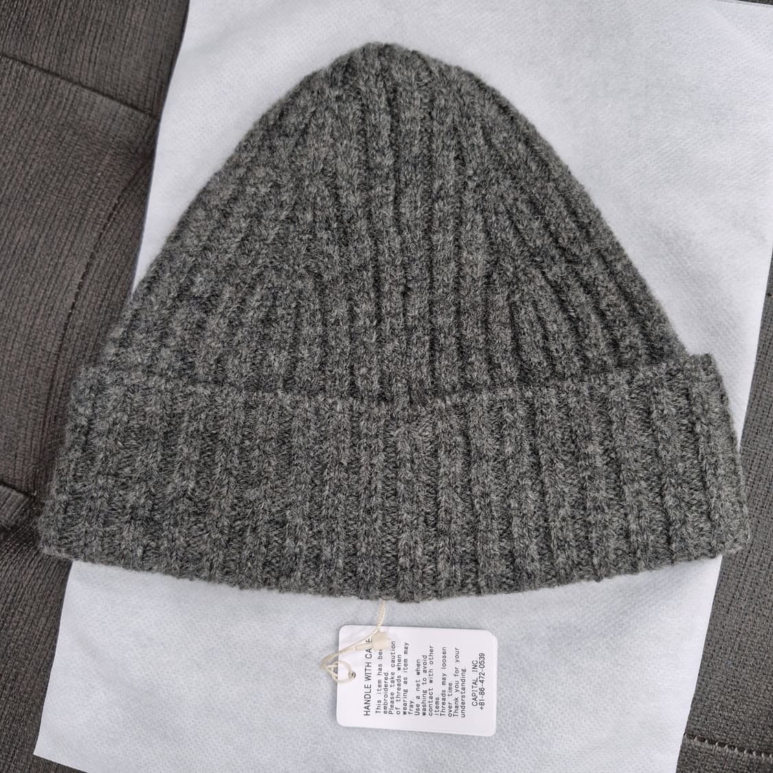 캐피탈 Kapital 5G 스피크이지 비니 울 니트 캡 자수 그레이 차콜 상품이미지2