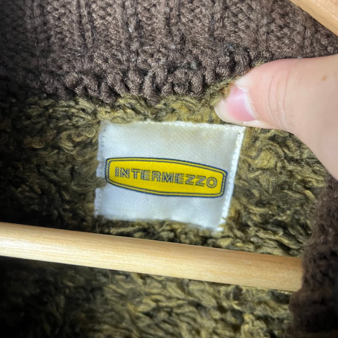 [Intermezzo] 90's 인터메조 니트 비건레더 쉐르파 자켓 상품이미지5