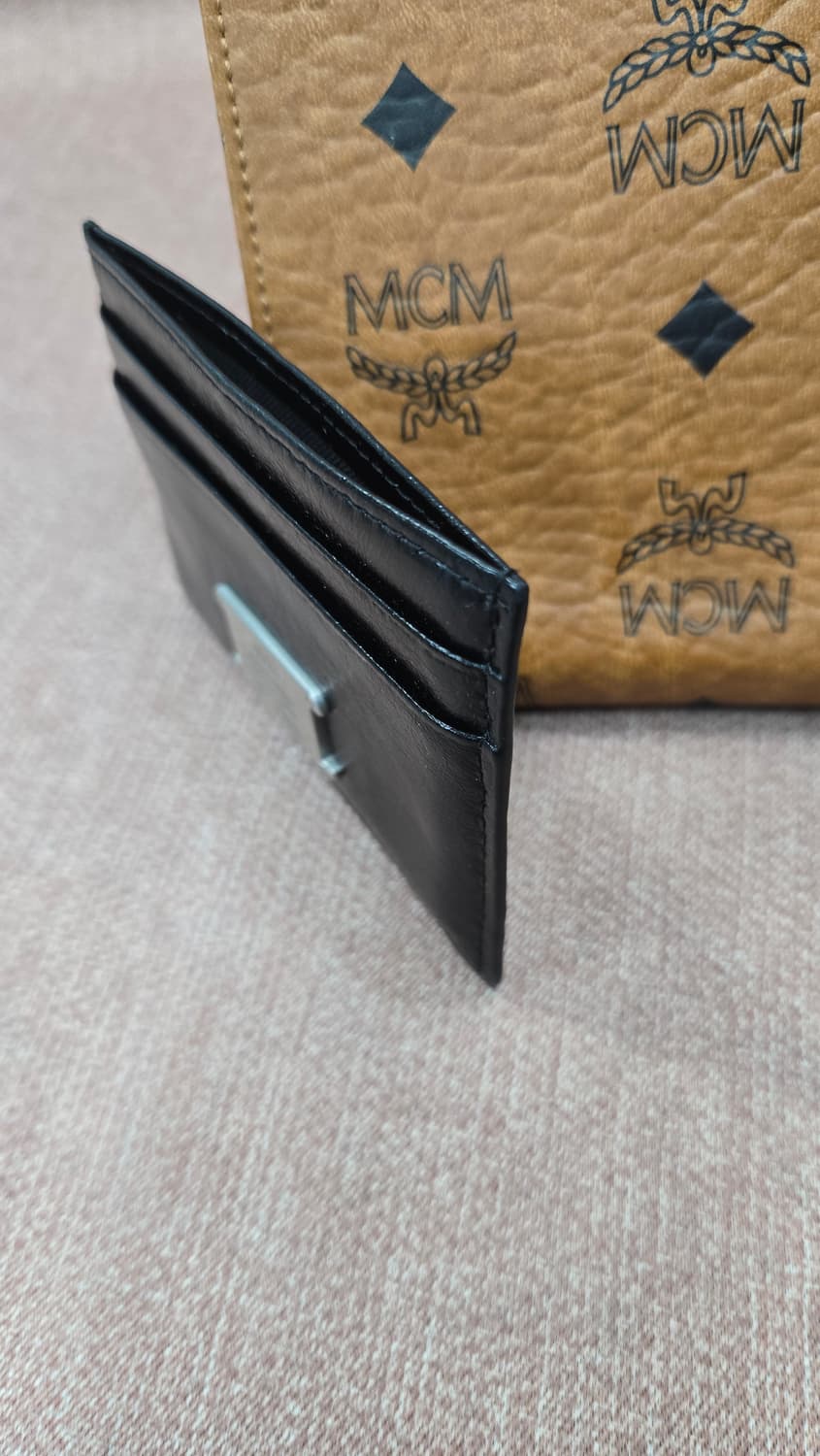 넘버링 1050- 크랙 레더 카드 홀더 블랙/실버 상품이미지6