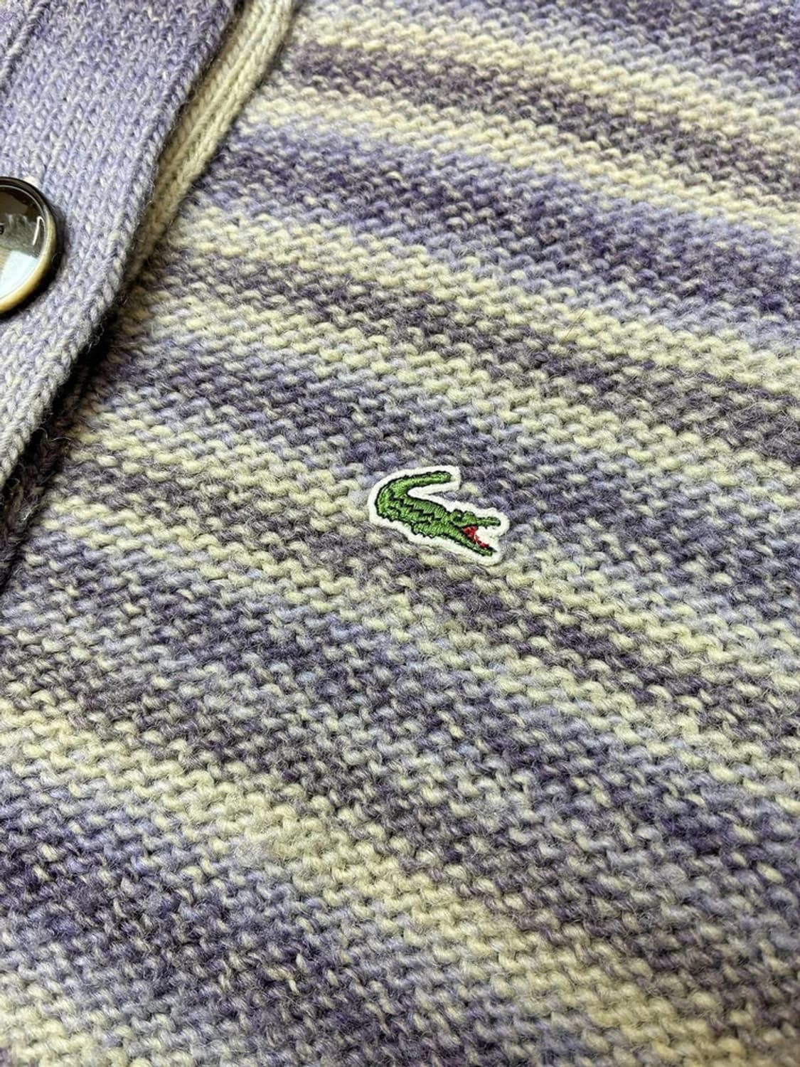 라코스테 Y2K 퍼플 아이코닉 롱 니트 가디건 PN5126 상품이미지4