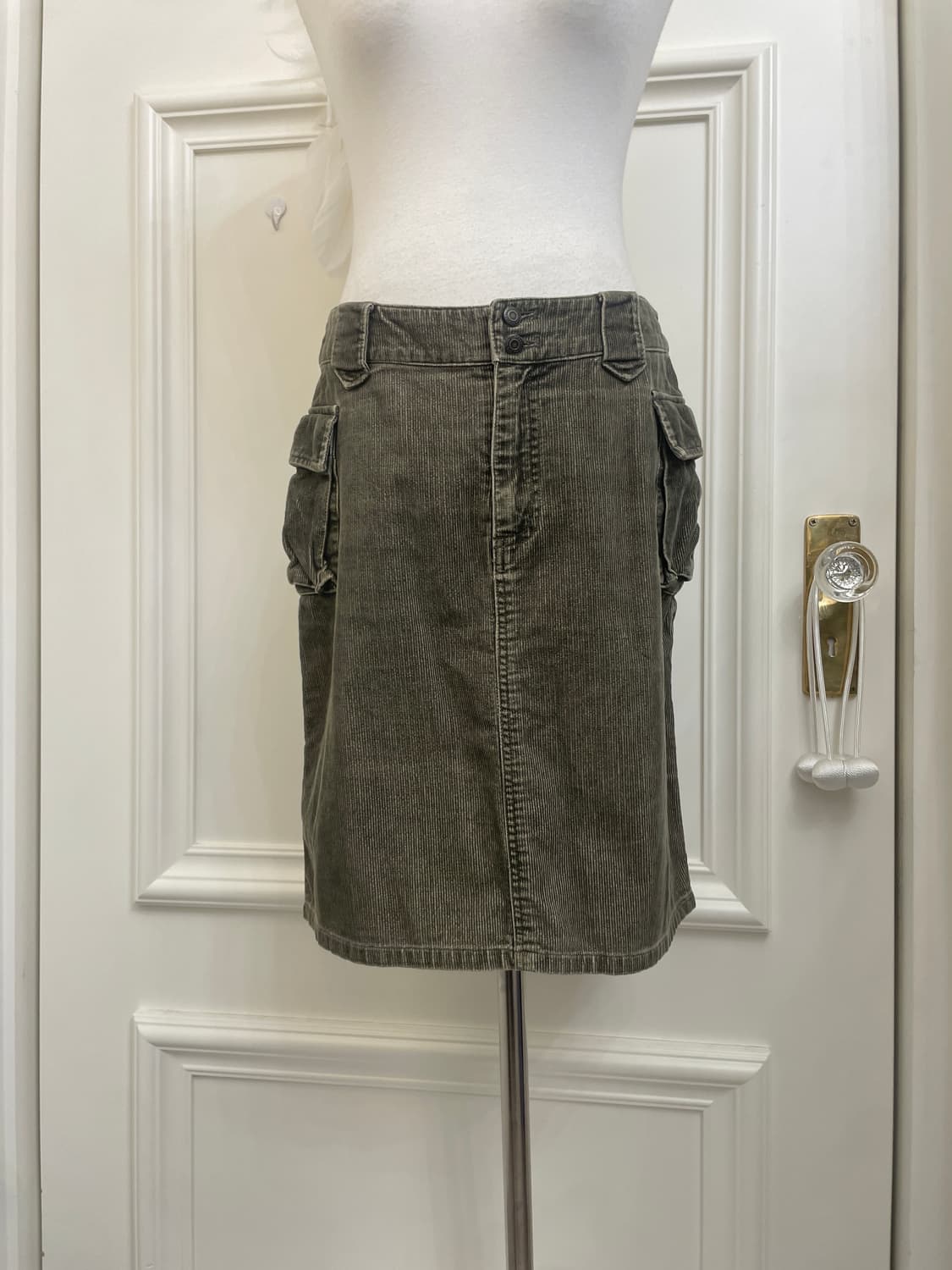 khaki corduroy pocket midi skirt 상품이미지5