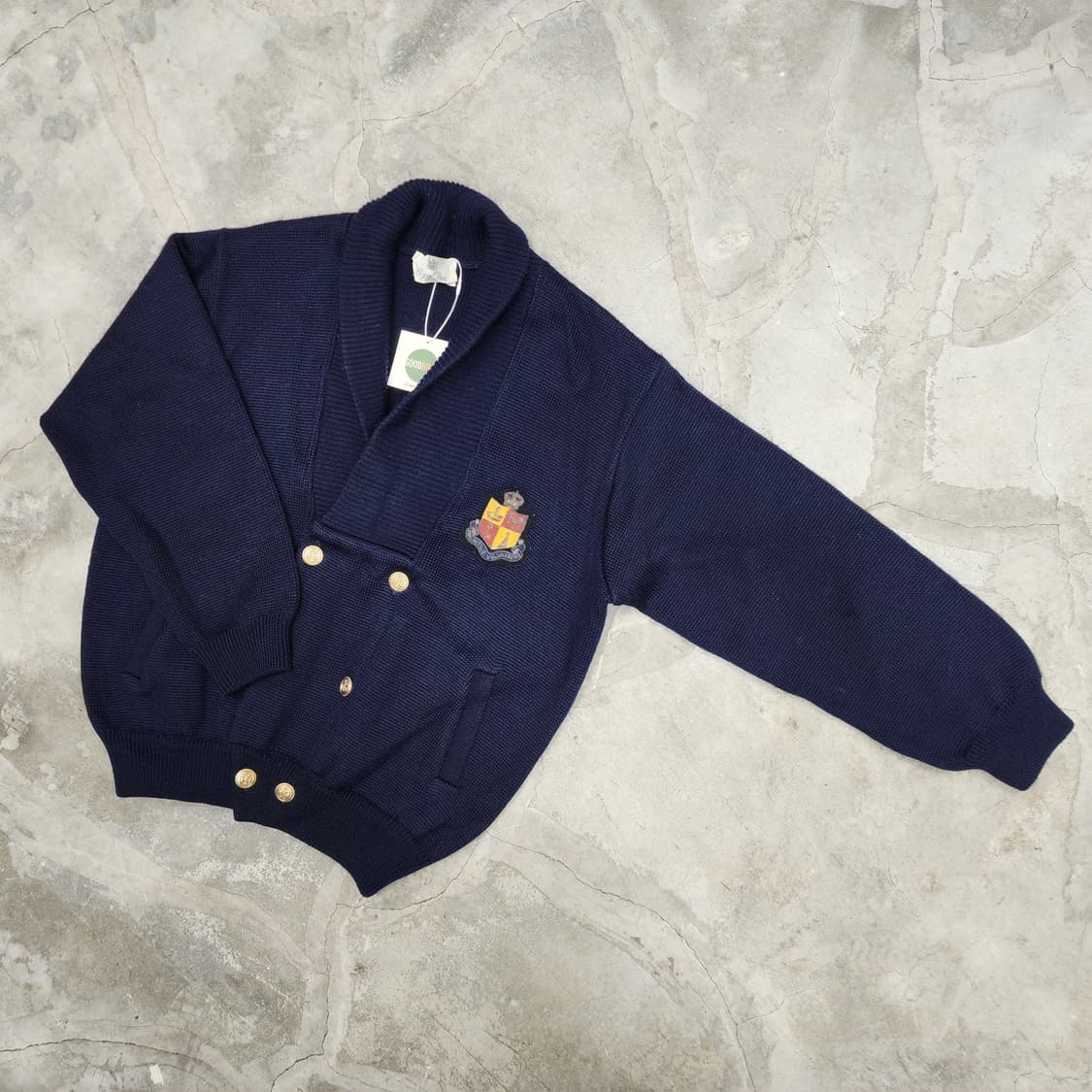 로얄 플레이트 숄카라 금장 니트 가디건 상품이미지4