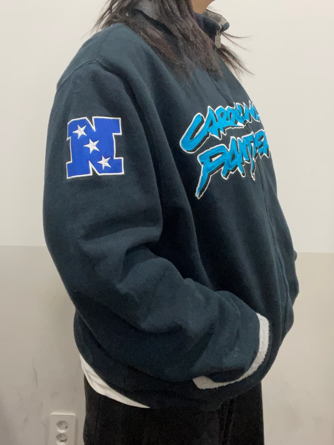 NFL pro Carolina Panthers 쉐르파 집업 상품이미지2