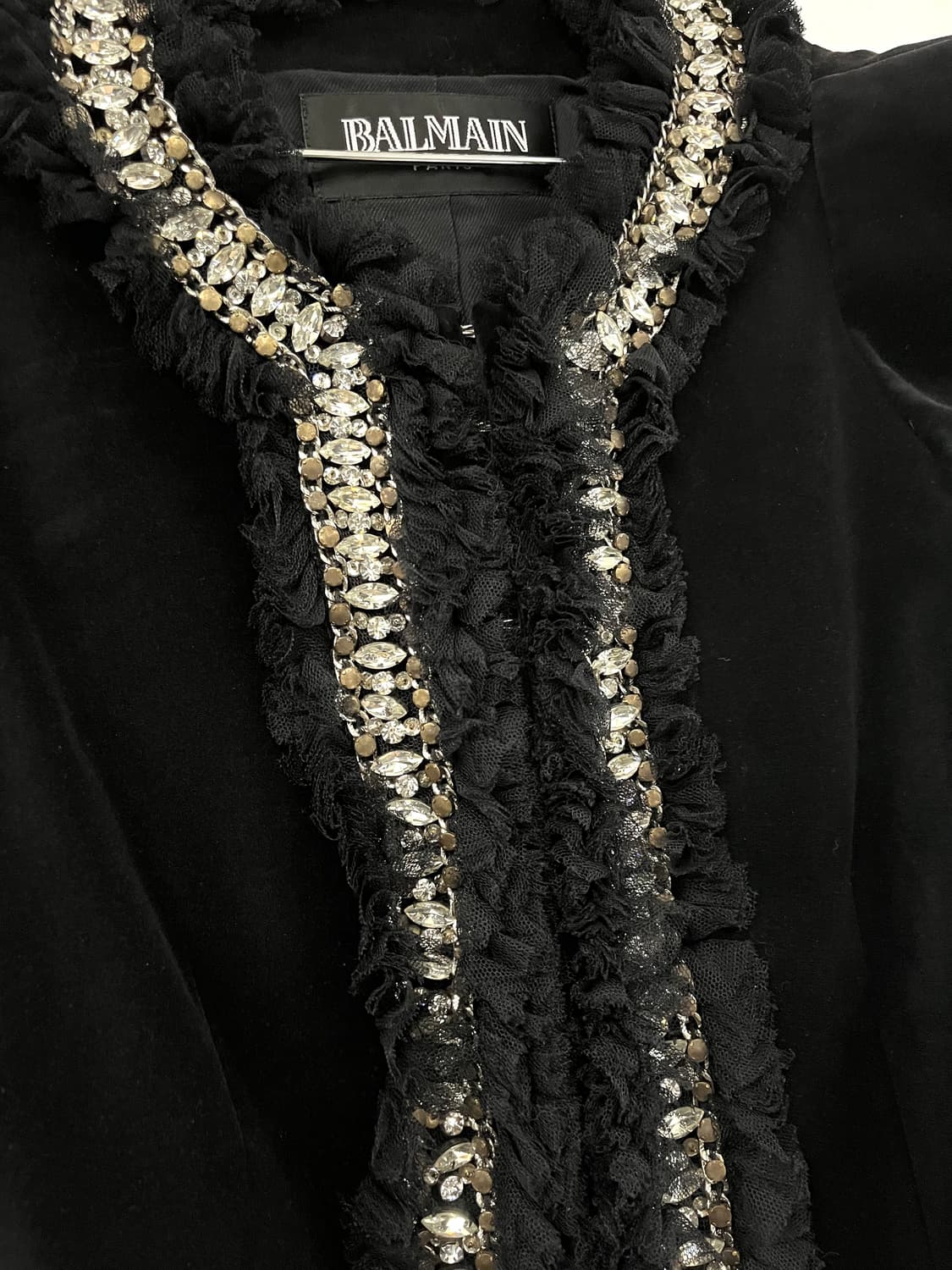 발망 2009FW 데카르넹 런웨이 파워숄더 쥬얼리 벨루어 자켓 상품이미지5