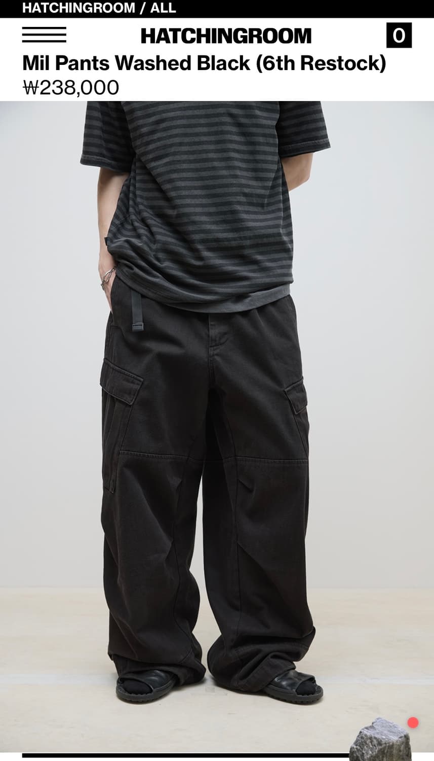 해칭룸 밀 팬츠 워시드 블랙 2사이즈 상품이미지5