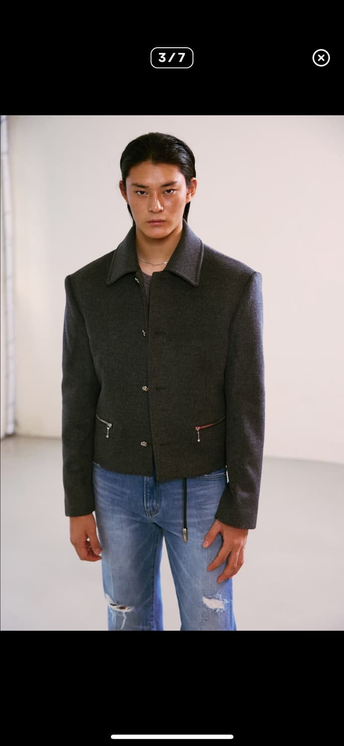 알포/ 캐시미어 - CROP JACKET(그레이) 상품이미지3