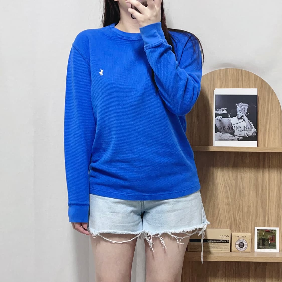 [정품] 폴로 블루 / 화이트포니 와플티 [ S ] 상품이미지2