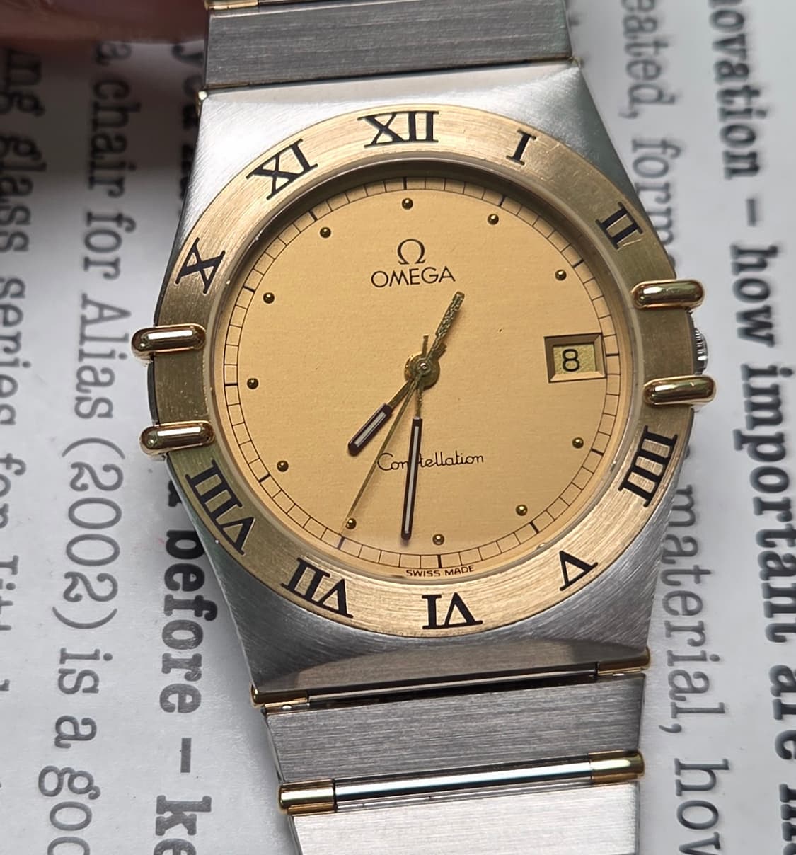 빈티지 오메가 컨스틸레이션 골드콤비 하프바 쿼츠 남성용 브레이슬릿 ver 상품이미지1