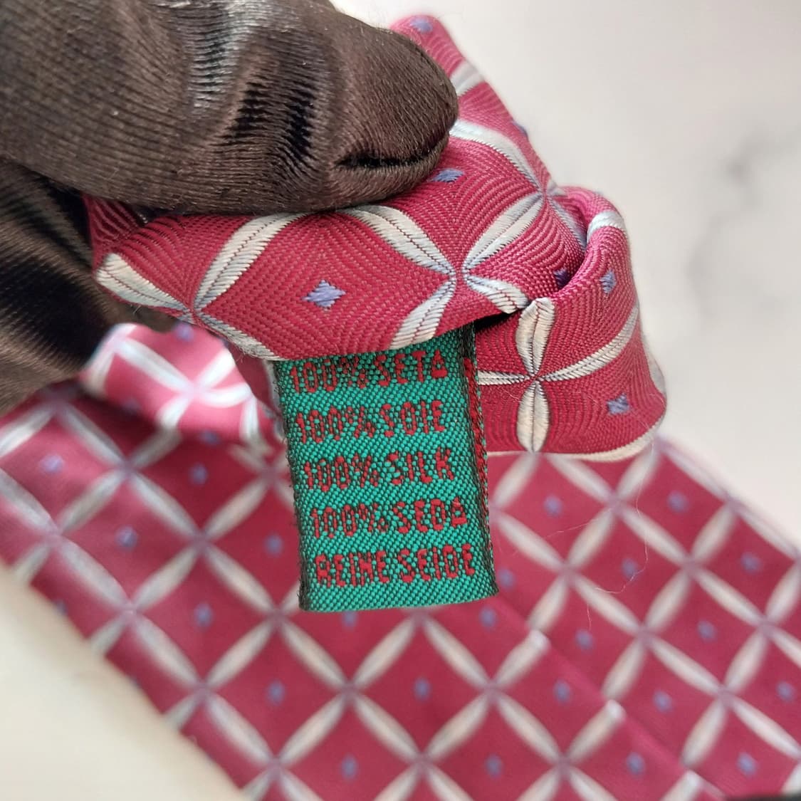 앤드류스타이 실크 진핑크 지오메트릭 넥타이 8.8cm A+등급 K1416 상품이미지9