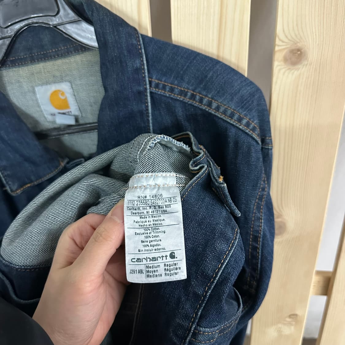 (M) 칼하트 J291 데님 트러커 자켓 상품이미지5