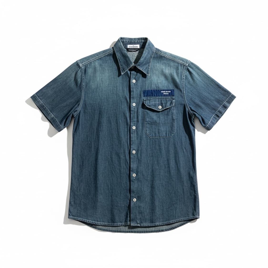 스톤아일랜드 데님 반팔 셔츠 *이염 상품이미지1