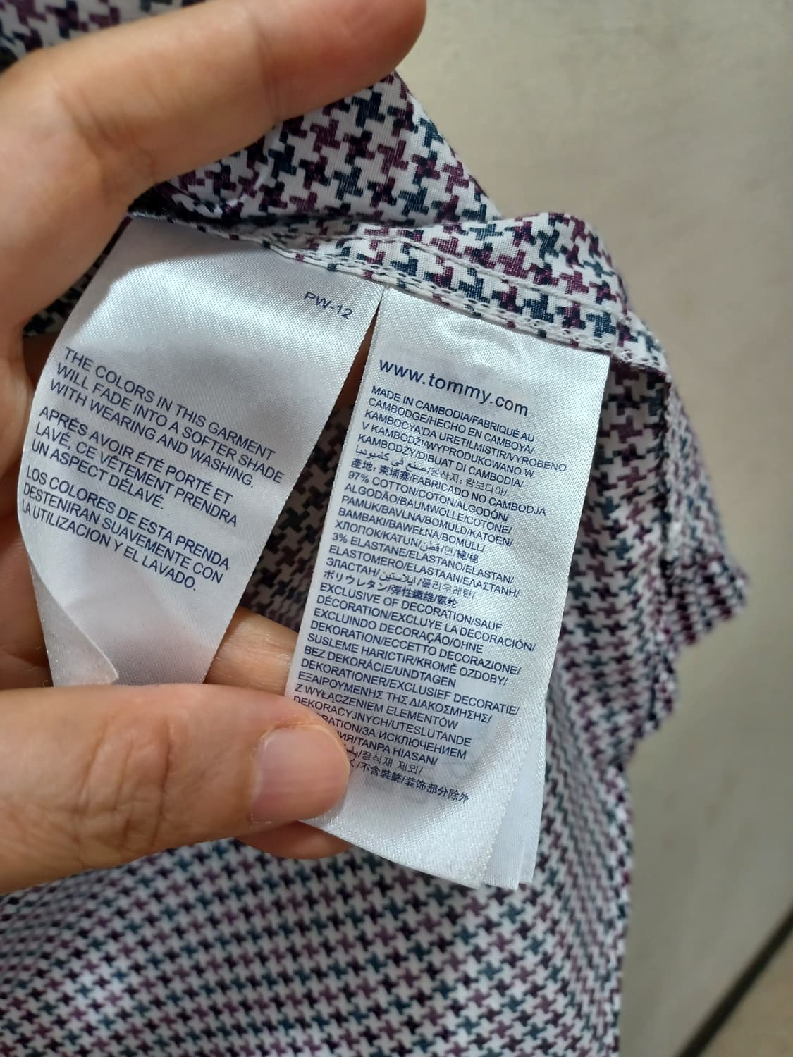 타미힐피거 버건디색 면 셔츠  상품이미지5