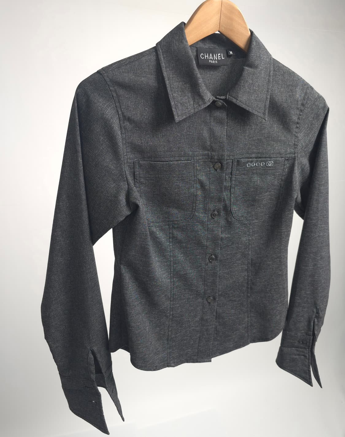 샤넬 정품 CHANEL 2002SS 아카이브 COCO 빅로고 셔츠 자켓  상품이미지4