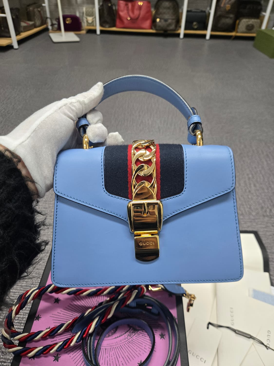 [특가][정품] 구찌 실비백 블루 상품이미지2