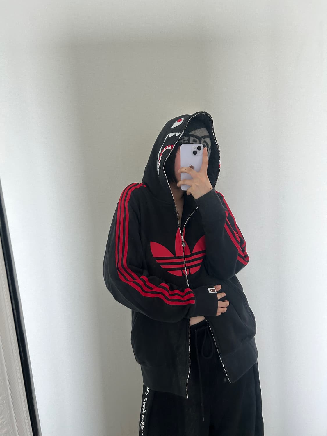 새상품 Adidas X bape 아디다스 베이프 얼티밋 샤크 후드 XL 상품이미지5