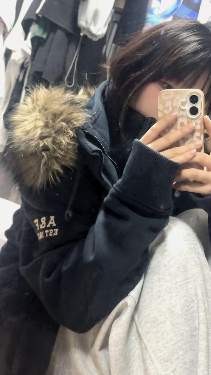 급처)아베크롬비 y2k 퍼후드집업 상품이미지3