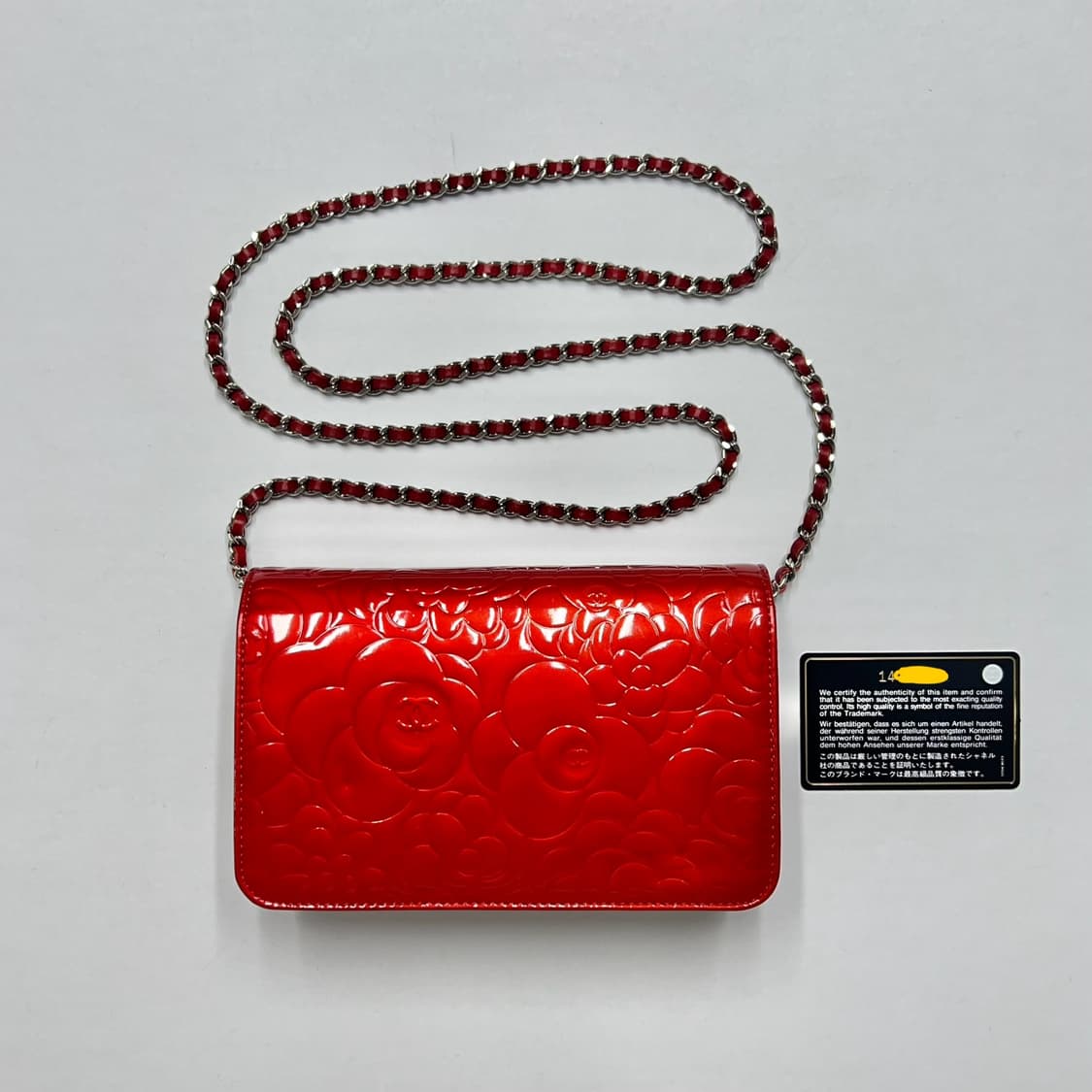 샤넬 레드 까멜리아 페이턴트 woc. 웍 카멜리아 상품이미지2