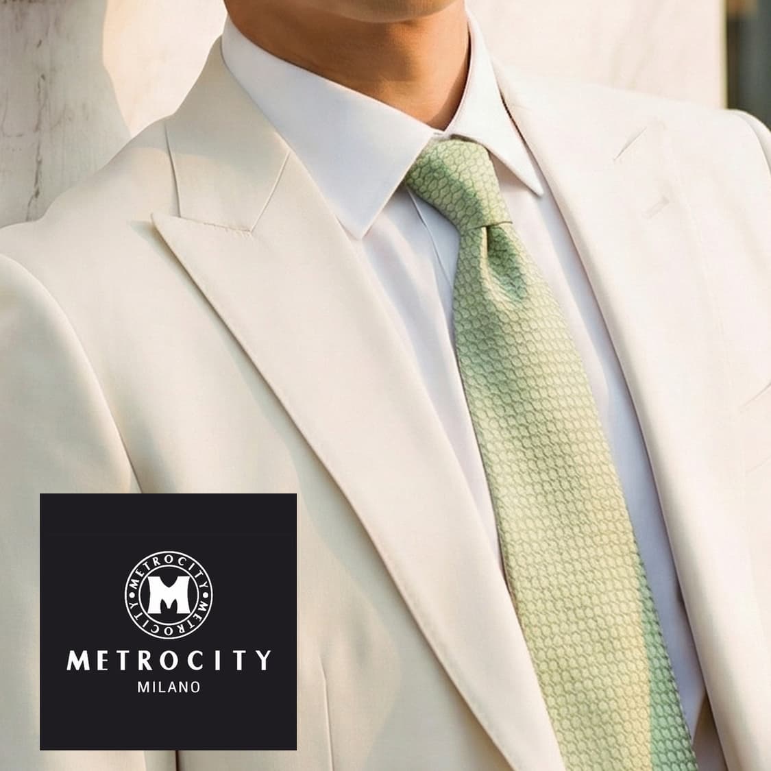 메트로시티 실크 그린 자카드 패턴 넥타이 8.9cm A+등급 A19694 상품이미지1