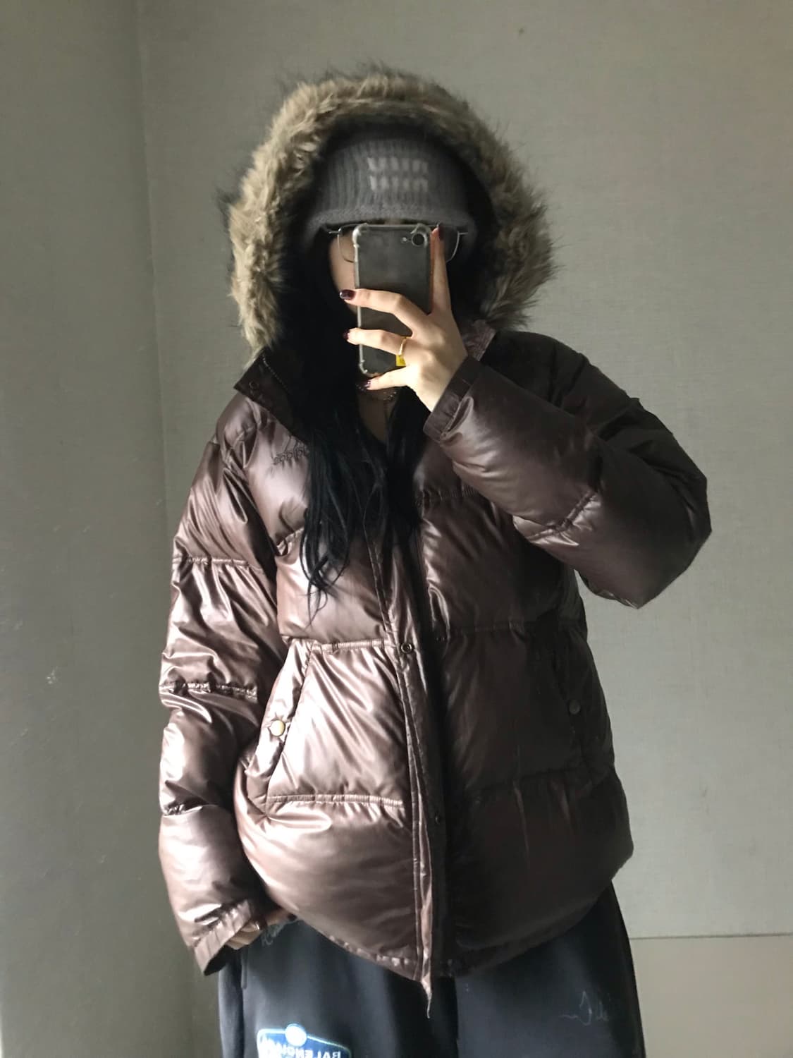 아디다스 초코브라운 울프죠 퍼패딩 상품이미지5