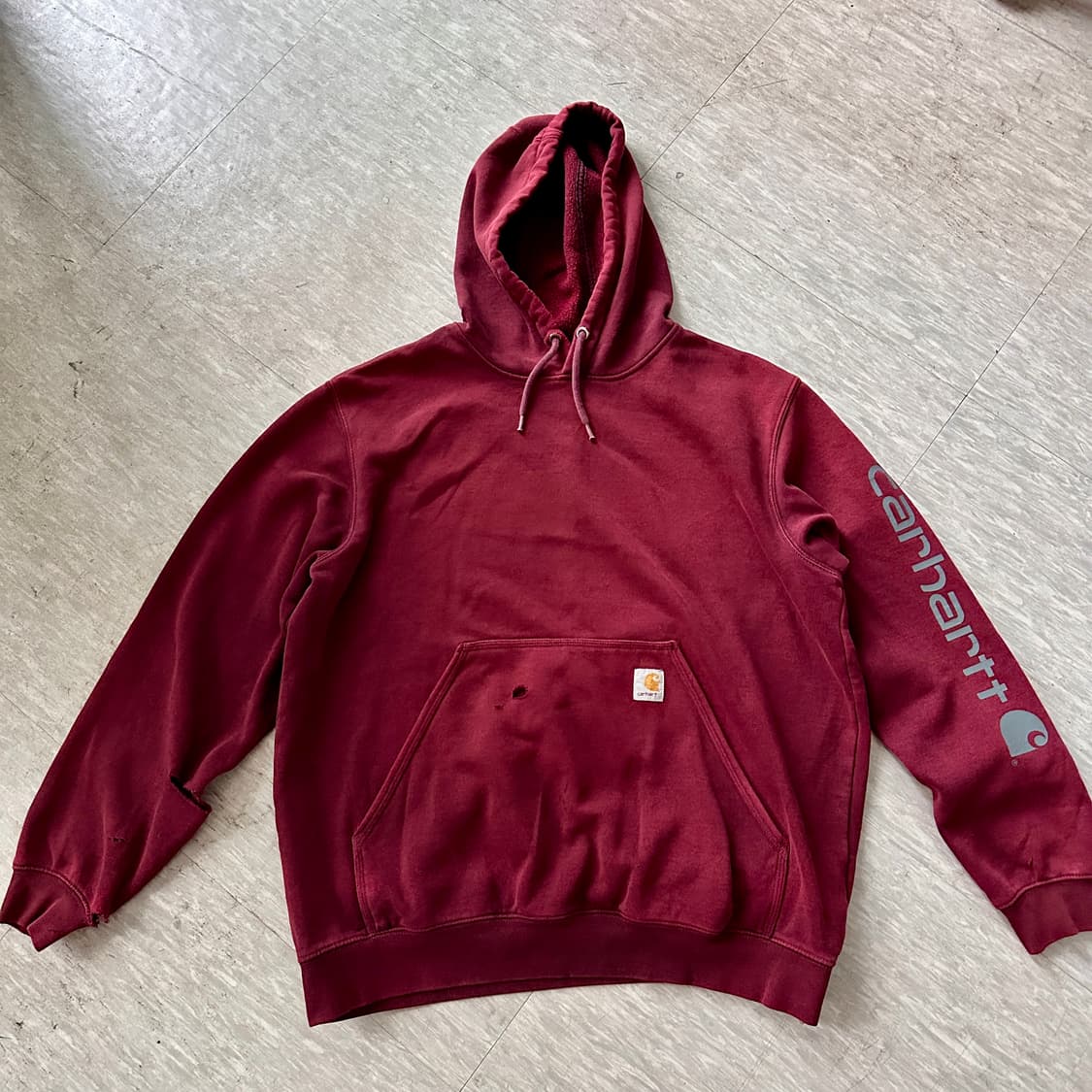 Carhartt 오리지널핏 후드티 (와인 컬러 / L 사이즈) 상품이미지1