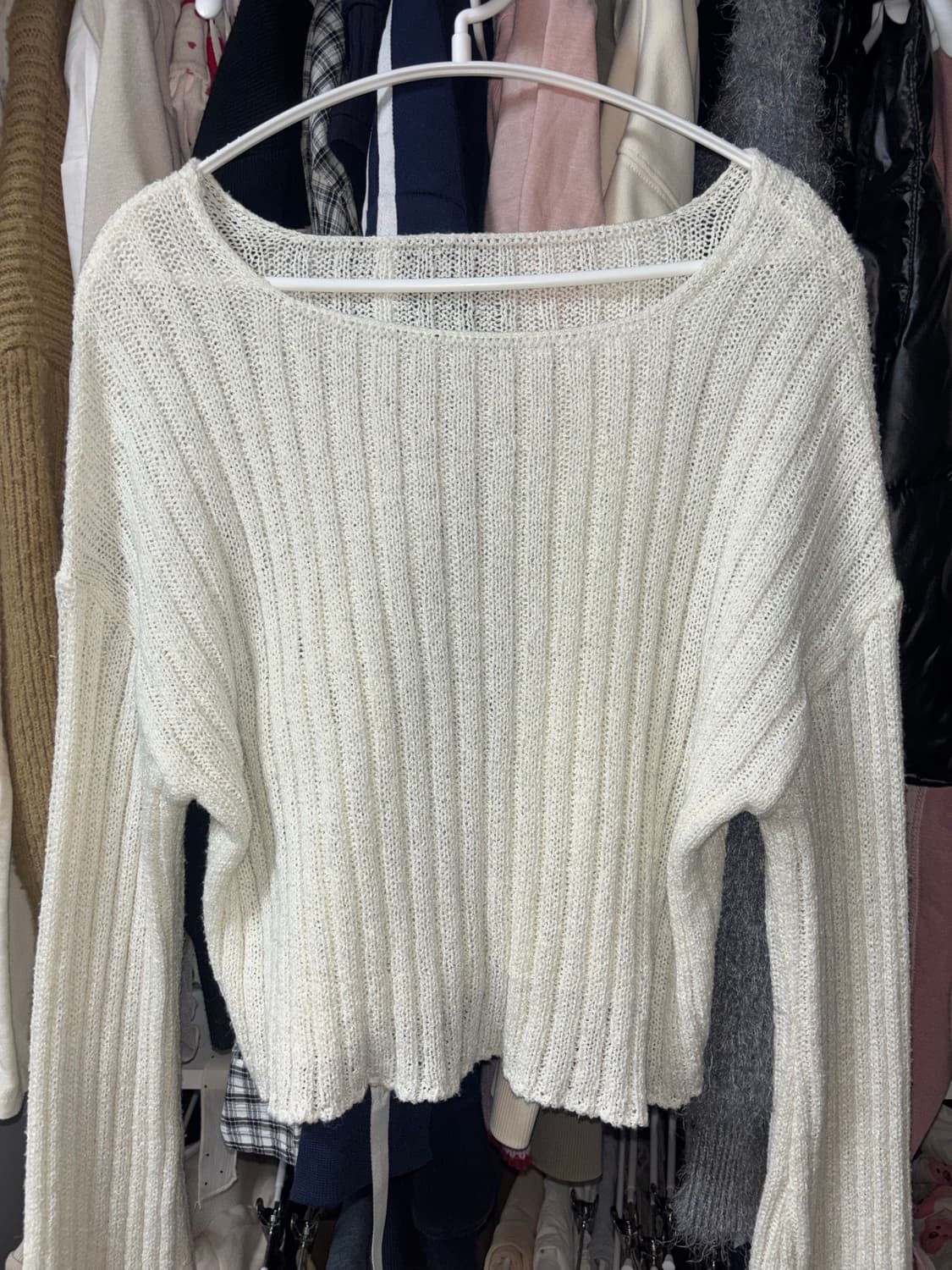 아이보리 여리핏 니트(반옵숄 가능!) 상품이미지1