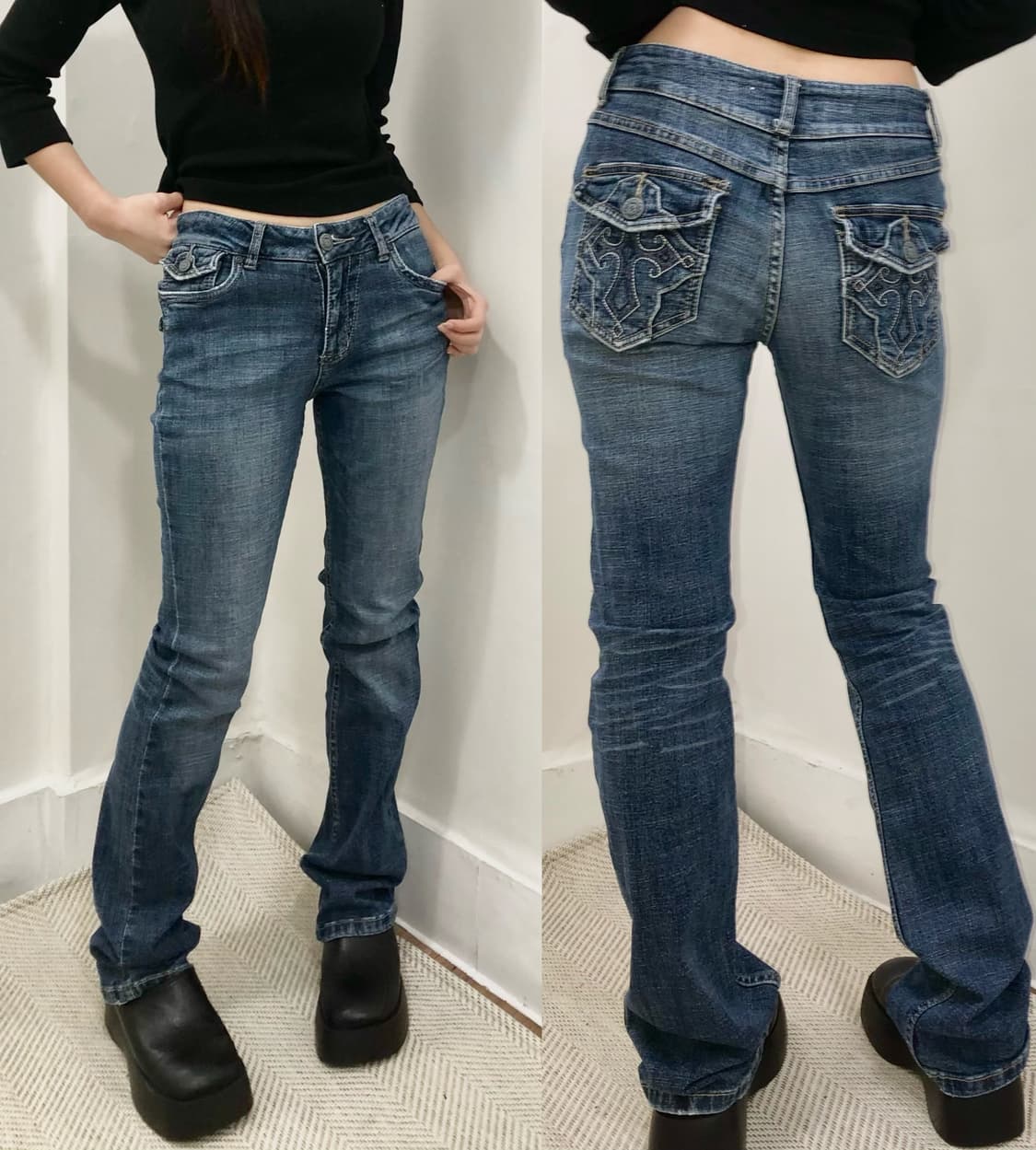 cross detail slim fit denim pants 상품이미지1