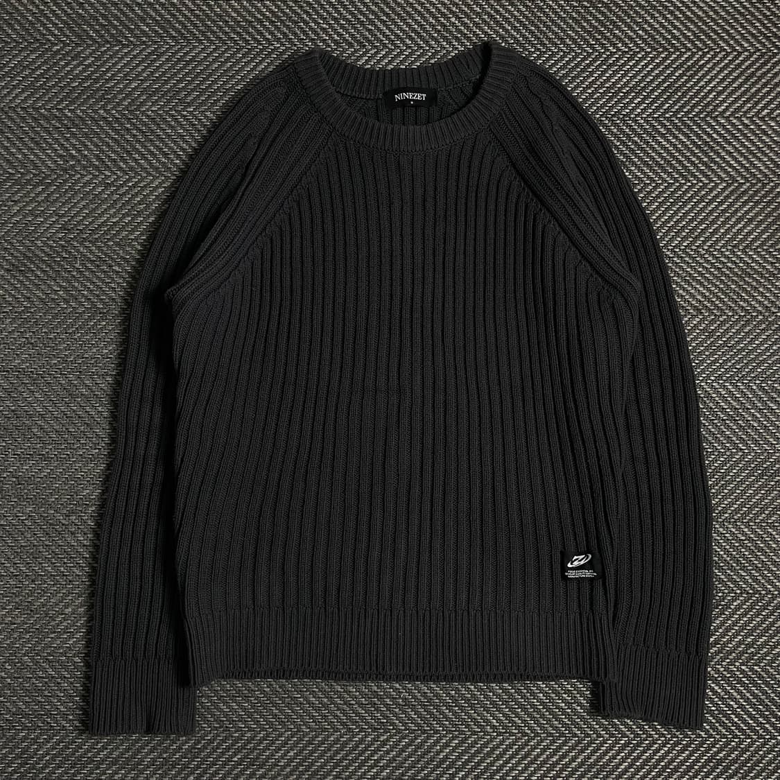 나인제트 케이블 헤비코튼 크루넥 머슬 니트o 4923 상품이미지1