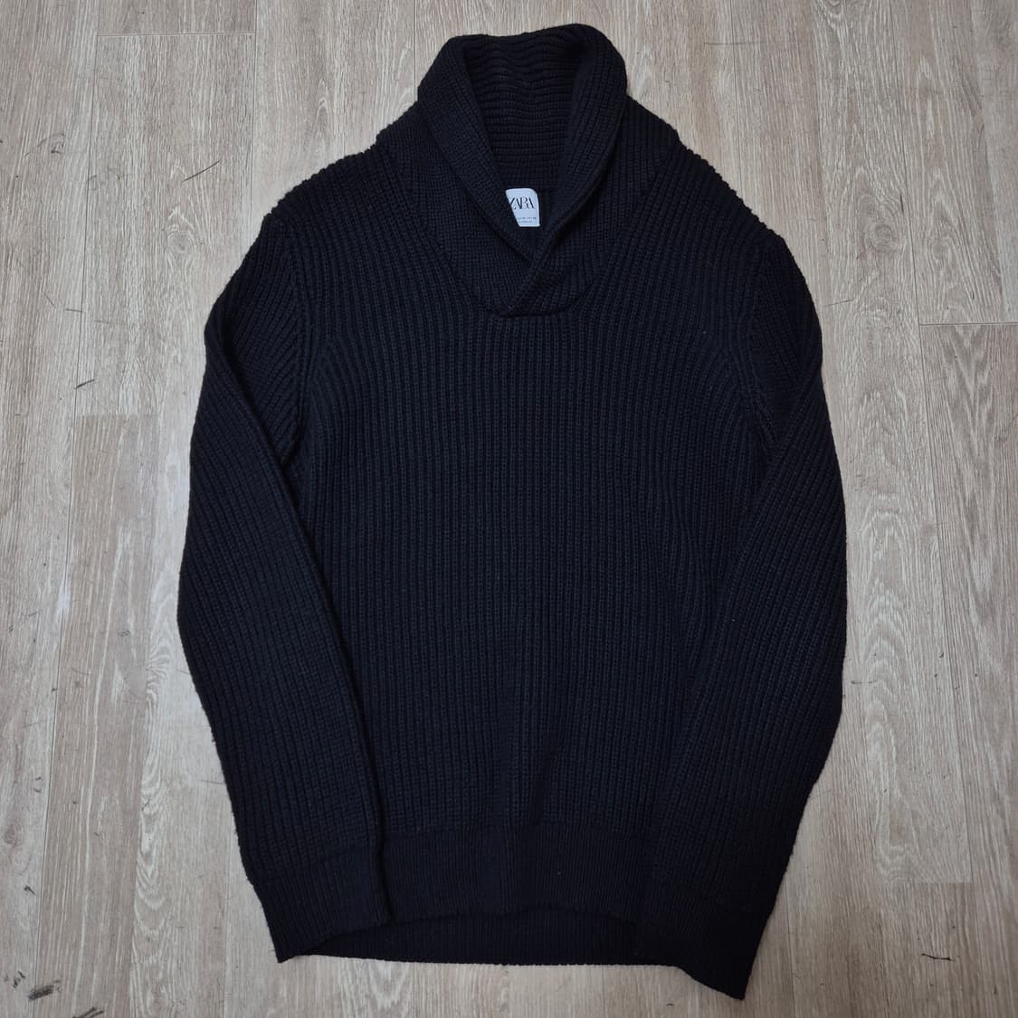 자라 블랙 숄 카라 니트 M(95) 상품이미지1