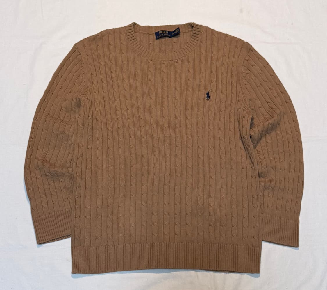 폴로 랄프로렌 꽈배기 케이블 니트 된장 브라운 상품이미지1