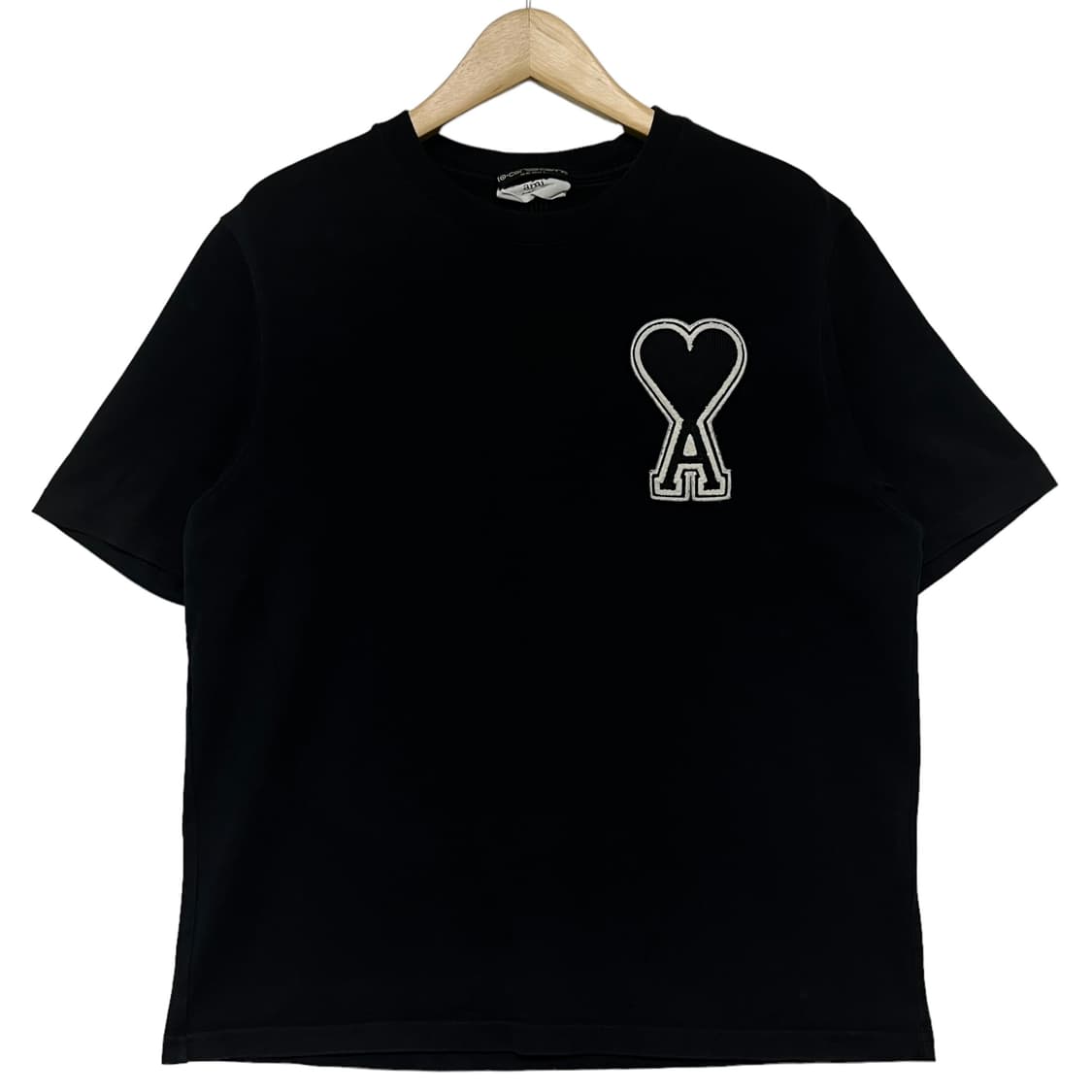 아미 Ami 빅 하트 패치 반팔 티셔츠 블랙 상품이미지2
